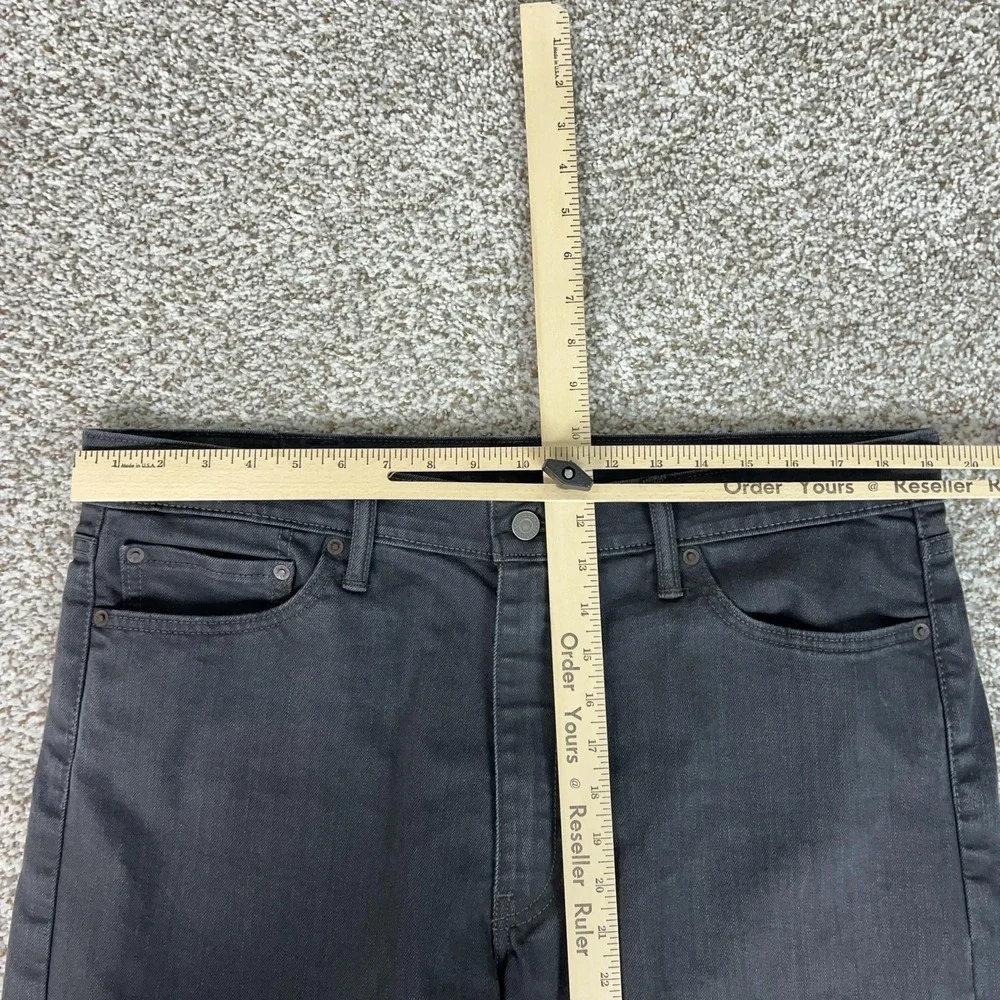 Levis 513 Jeans Mens 38x34 Gray Slim Straight Stretch Denim Charcoal Wash Casual